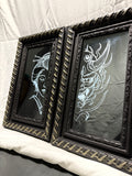 Geisha & Oni — Etched Mirror Set